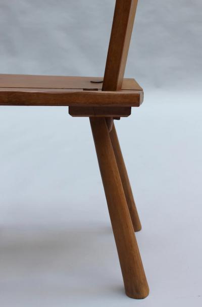 Set of 8 Fine French 1950s Beech Dining Chairs