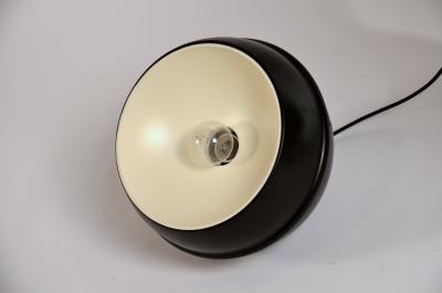 Set of 8 French 60s Black Globe Pendants
