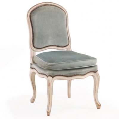Set of 8 French Louis XV Style Painted Side Chairs C 1910