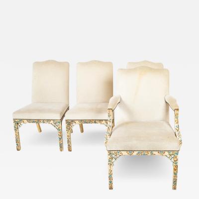 Set of 8 George III Style Dining Chairs with Paint Decorated Surfaces