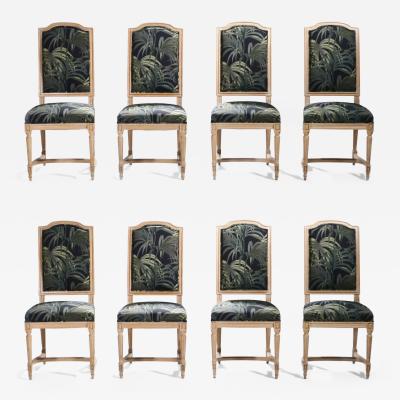 Set of 8 Louis XV style chairs 1950 s