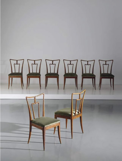 Set of 8 Mid Century Oak Dining Chairs