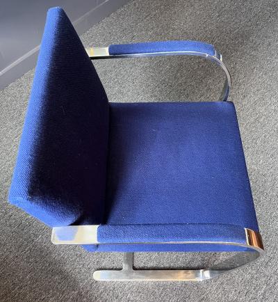 Set of 8 Mies Van Der Rohe for Knoll Flat Bar Brno Armchairs