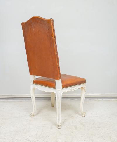 Set of 8 Regence Style Leather Dining Chairs