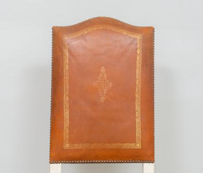 Set of 8 Regence Style Leather Dining Chairs