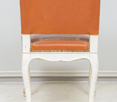 Set of 8 Regence Style Leather Dining Chairs