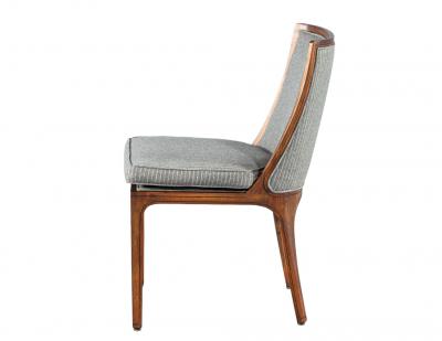 Set of 8 Vintage Curved Back Walnut Dining Chairs by Nienkamper