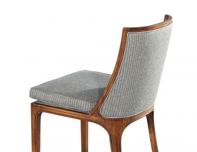 Set of 8 Vintage Curved Back Walnut Dining Chairs by Nienkamper