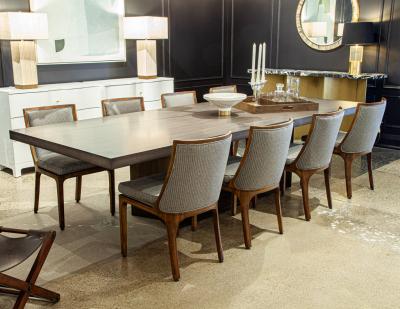 Set of 8 Vintage Curved Back Walnut Dining Chairs by Nienkamper