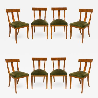 Set of 8 Vintage Italian Klismos Dining Chairs