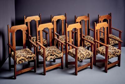 Set of 8 handcrafted Redwood Dining Chairs