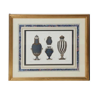 Set of 9 Edouard Garnier Framed Lithograph Prints of Sevres Porcelain