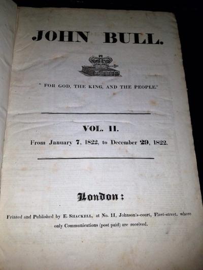 Set of 9 John Bull Annuals from 1820 to 1829