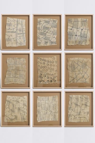 Set of 9 Mbuti Bark Cloths