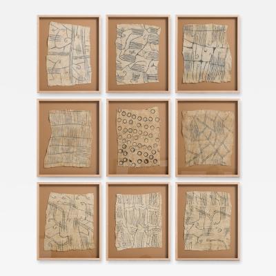 Set of 9 Mbuti Bark Cloths
