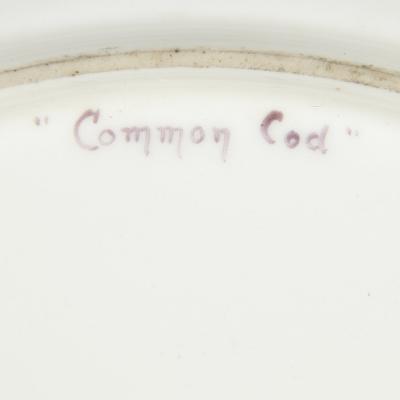 Set of Antique Coalport Porcelain Dinner Plates Depicting English Fish
