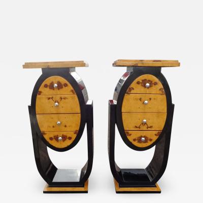 Set of Art Deco Style Nightstands Side Tables