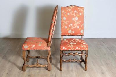 Set of Eight 20th Century French Mutton Leg Side Chairs