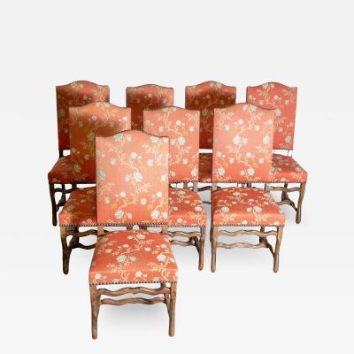 Set of Eight 20th Century French Mutton Leg Side Chairs