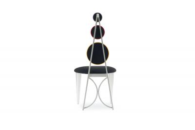 Set of Eight American Multicolored Panel Chairs