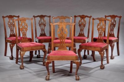 Set of Eight Chippendale Side Chairs