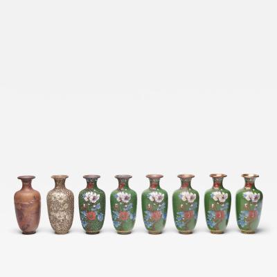 Set of Eight Cloisonn Process Vases