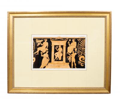 Set of Eight Colored Engravings Of Etruscan Vase Designs After William Hamilton