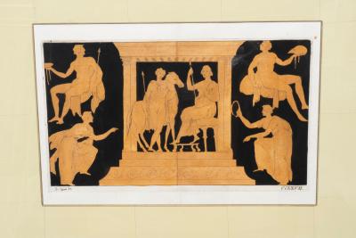 Set of Eight Colored Engravings Of Etruscan Vase Designs After William Hamilton