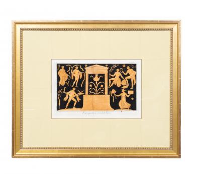 Set of Eight Colored Engravings Of Etruscan Vase Designs After William Hamilton