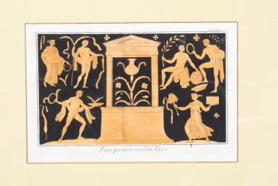 Set of Eight Colored Engravings Of Etruscan Vase Designs After William Hamilton