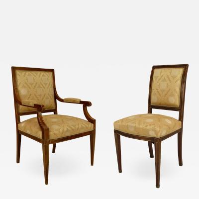 Set of Eight Continental Baltic Mahogany Chairs