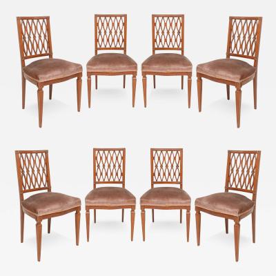 Set of Eight Continental Dining Chairs in the Neoclassic Manner