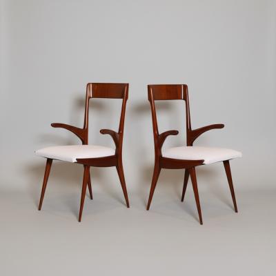 Set of Eight Dining Armchairs Italy 1950s