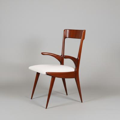 Set of Eight Dining Armchairs Italy 1950s