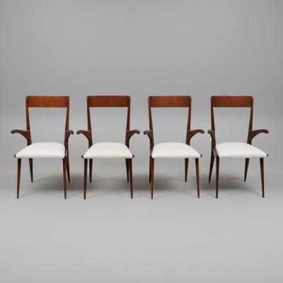 Set of Eight Dining Armchairs Italy 1950s