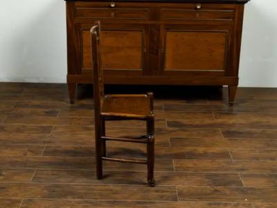 Set of Eight English 1880s Oak Dining Room Side Chairs with Spindle Motifs