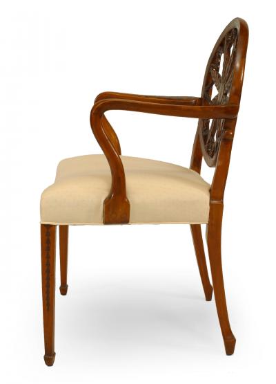 Set of Eight English Adam Style Satinwood Chairs