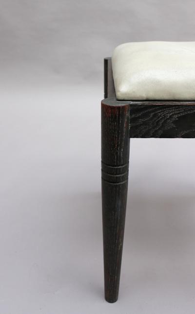 Set of Eight Fine French Art Deco Ebonized Lime Oak Dining Chairs