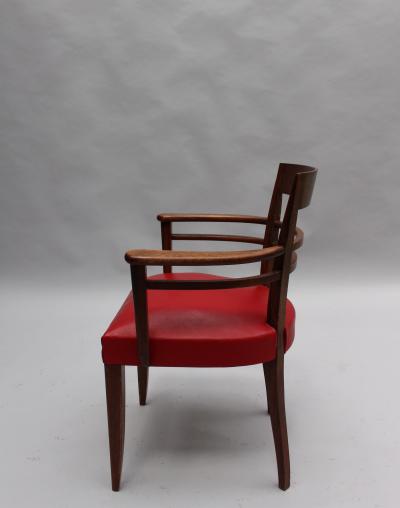 Set of Eight French Art Deco Mahogany Side and Two Armchairs