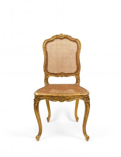 Set of Eight French Louis XV Gilt Side Chairs