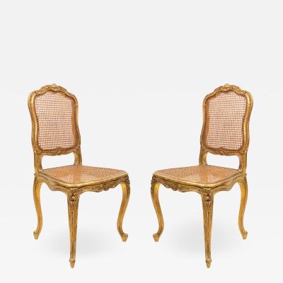 Set of Eight French Louis XV Gilt Side Chairs