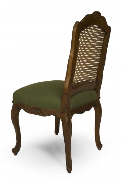 Set of Eight French Provincial Louis XV Green Side Chairs