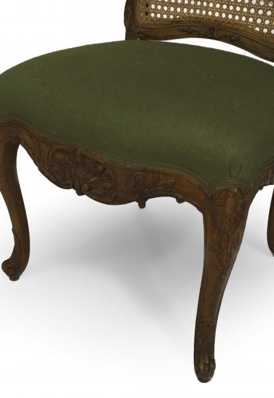 Set of Eight French Provincial Louis XV Green Side Chairs