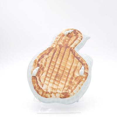 Set of Eight Gourd Shaped Japanese Dishes in Blue and White Vintage