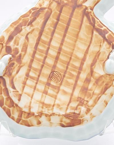 Set of Eight Gourd Shaped Japanese Dishes in Blue and White Vintage