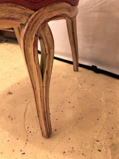 Set of Eight Hollywood Regency Style Louis Pistono Distressed Dining Chairs