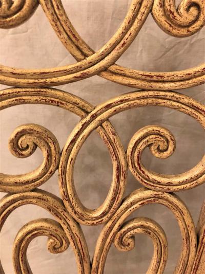 Set of Eight Hollywood Regency Style Louis Pistono Distressed Dining Chairs