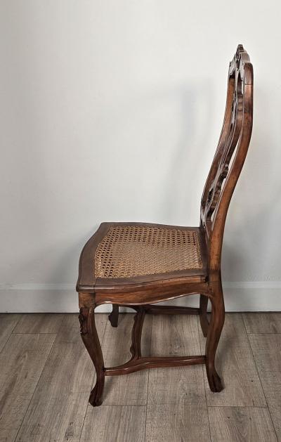Set of Eight Italian Fruitwood Provincial Dining Chairs circa 1920