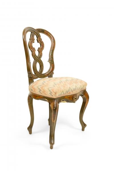 Set of Eight Italian Venetian Floral Decorated Chairs