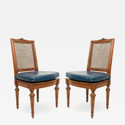 Set of Eight Louis XVI Beech Wood Side Chairs